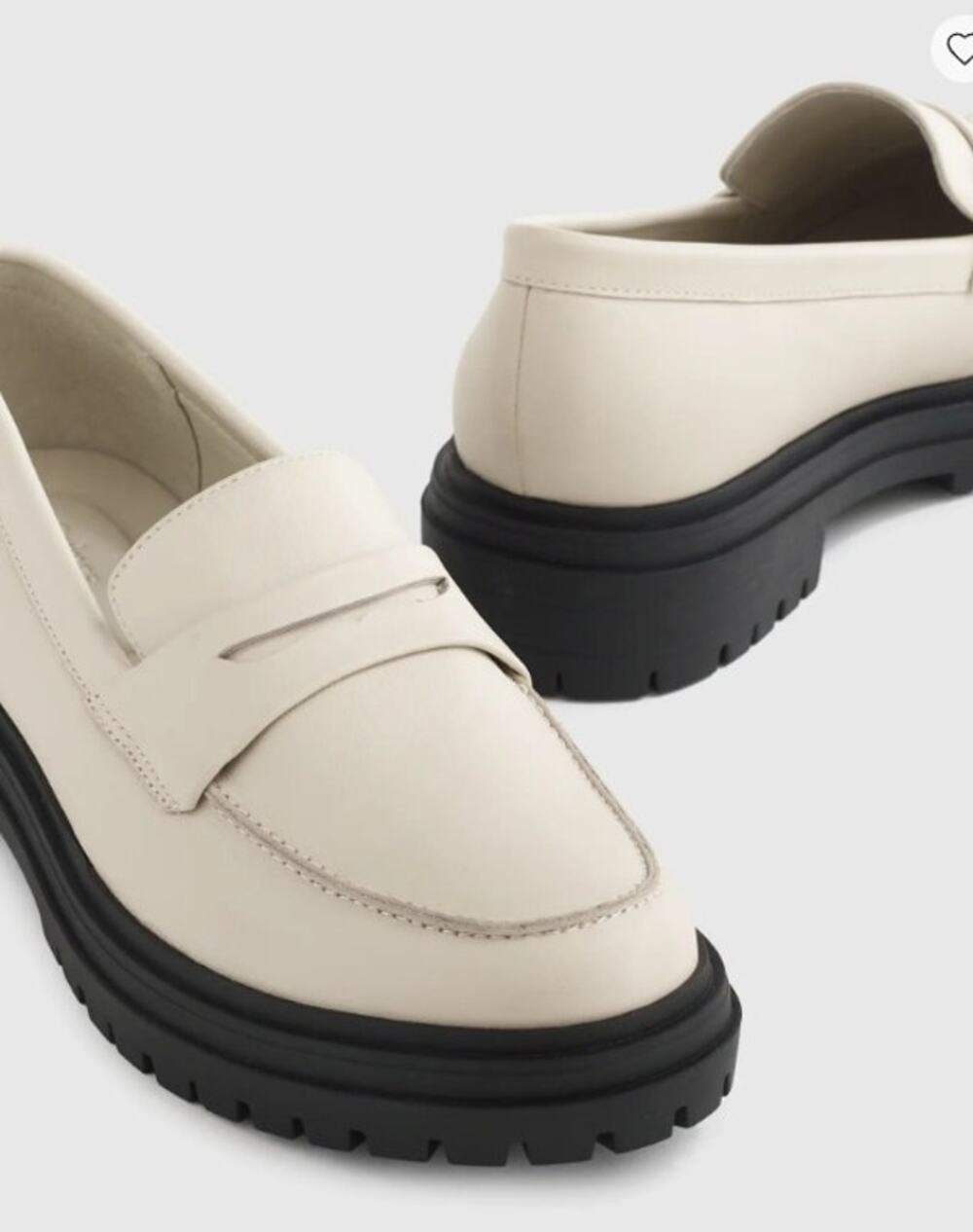 NEW Quince Women's 11 Leather Lug Sole Loafers Quiet Luxury Shoes Bone Cream